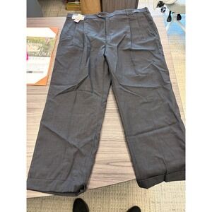 Andrew Fezza Super‎ 100's Wool Dress Pants Men's 44R Gray Pleated Slacks NWT